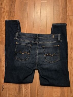 7 For All Mankind Size 29 Women's Ankle Dark Denim Straight Leg Jeans